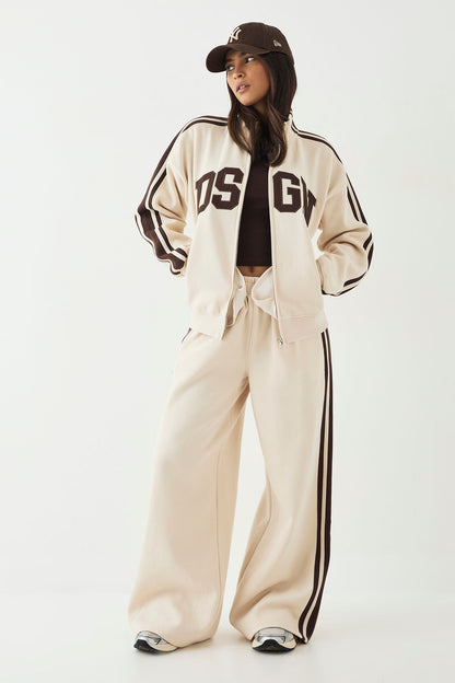 DSGN Studio Side Stripe Funnel Neck Zip Through Bomber Tracksuit