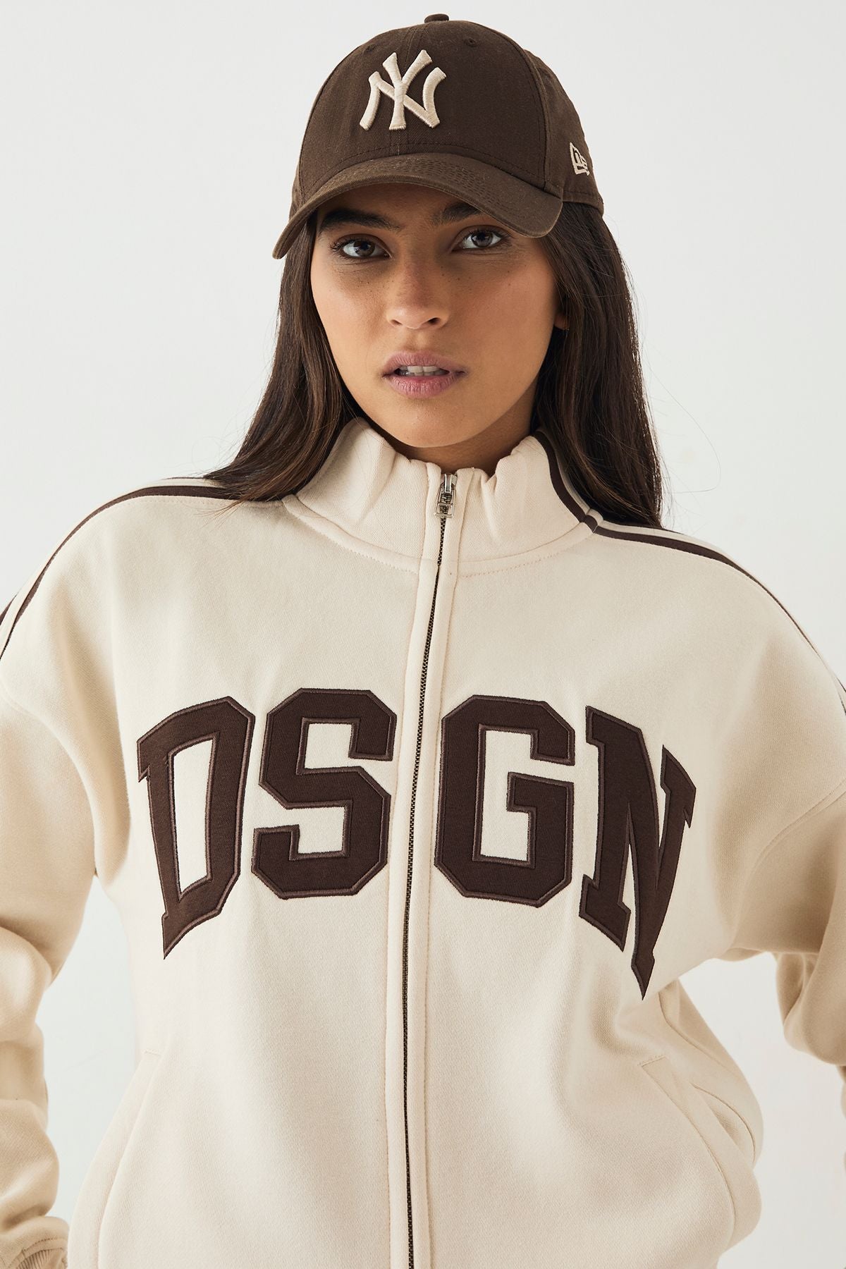 DSGN Studio Side Stripe Funnel Neck Zip Through Bomber Tracksuit