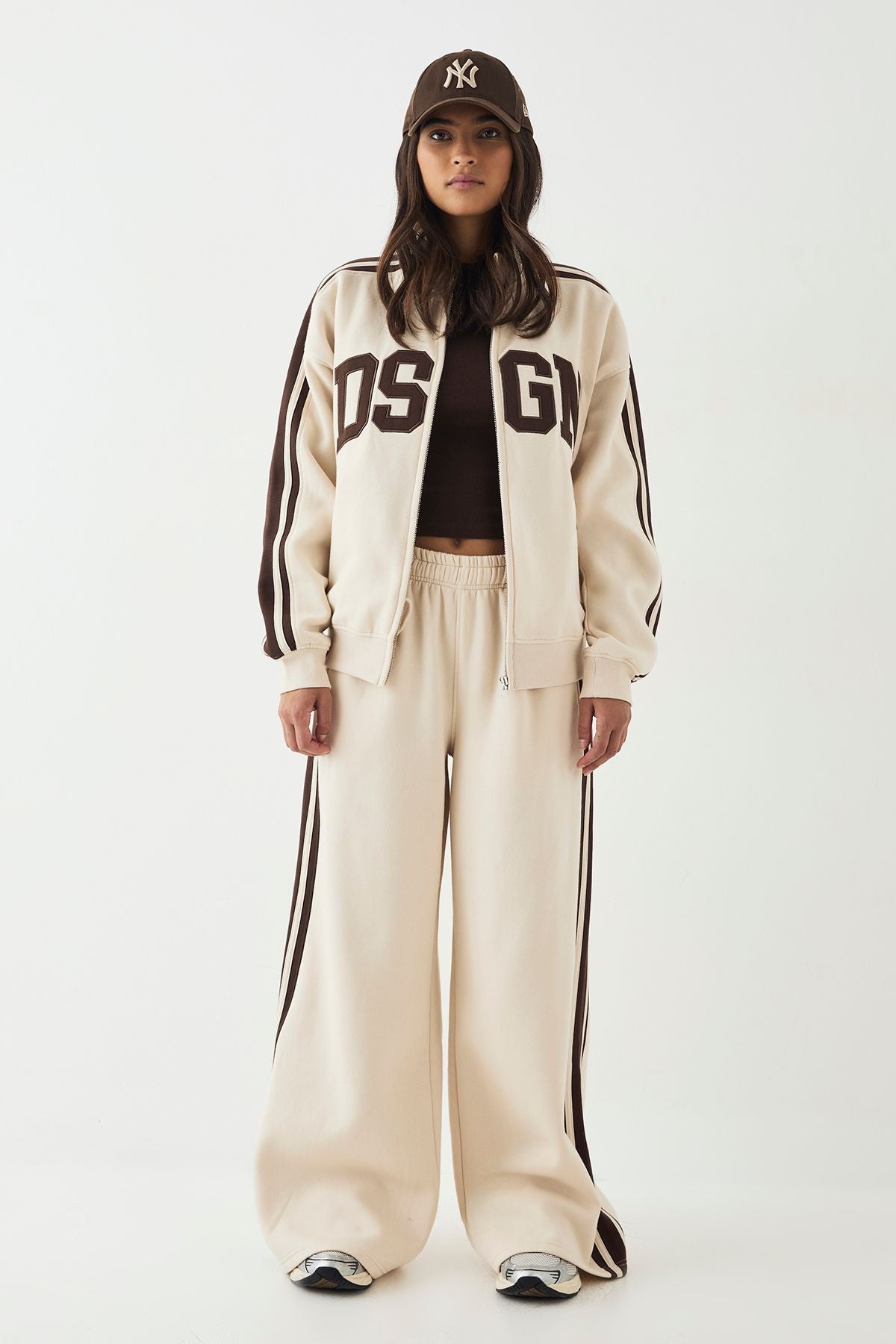 DSGN Studio Side Stripe Funnel Neck Zip Through Bomber Tracksuit