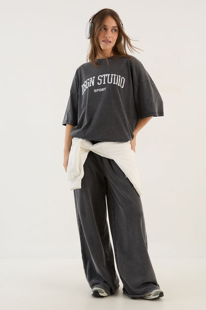 DSGN Studio Collegiate Printed Oversized T-Shirt