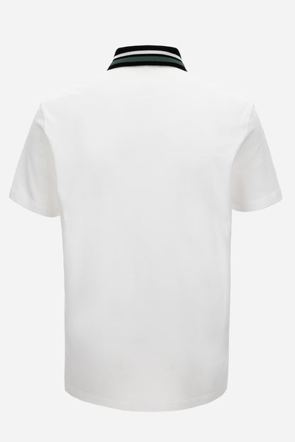 Versace Milano Embroidery Polo In Cotton Piquet