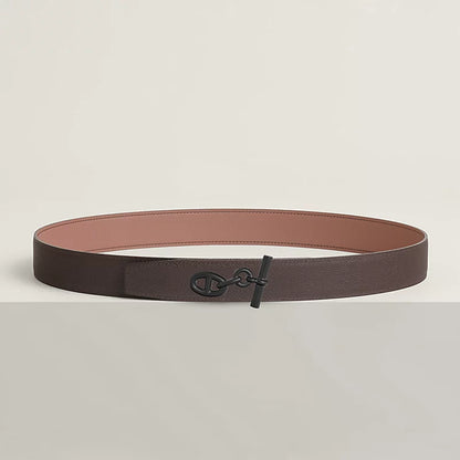 Yachting belt buckle & Reversible leather strap 32 mm