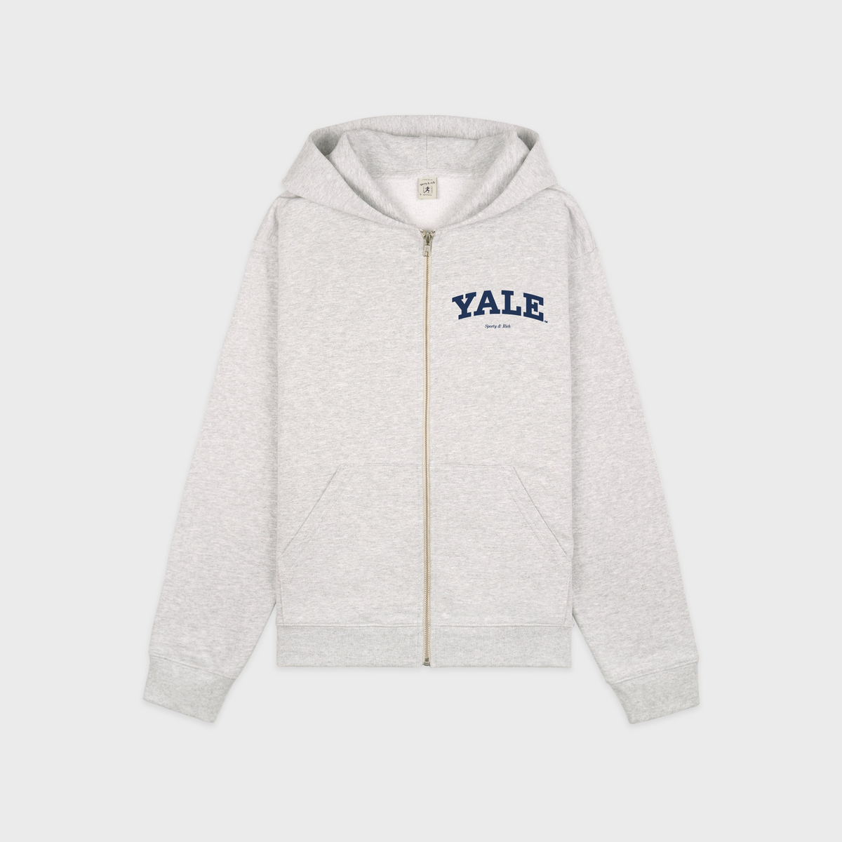 Yale Classic Zip Hoodie - Heather Gray/Navy