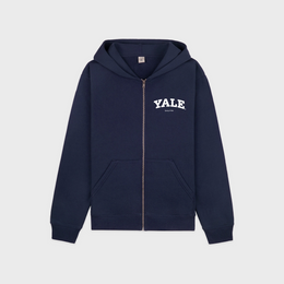 Yale Classic Zip Hoodie - Navy/White