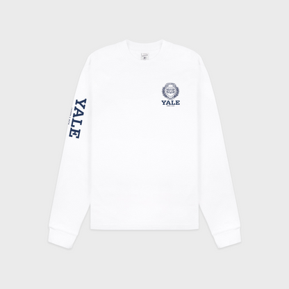 Yale Crest Longsleeve T-Shirt - White