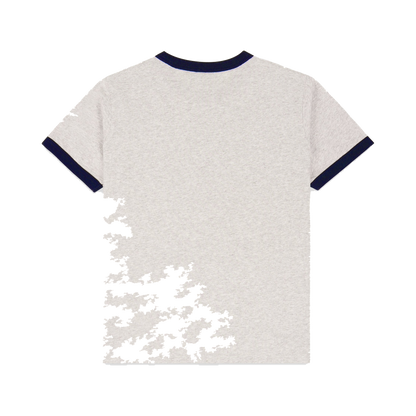 Yale Crest Ringer Tee - Heather Gray/Navy