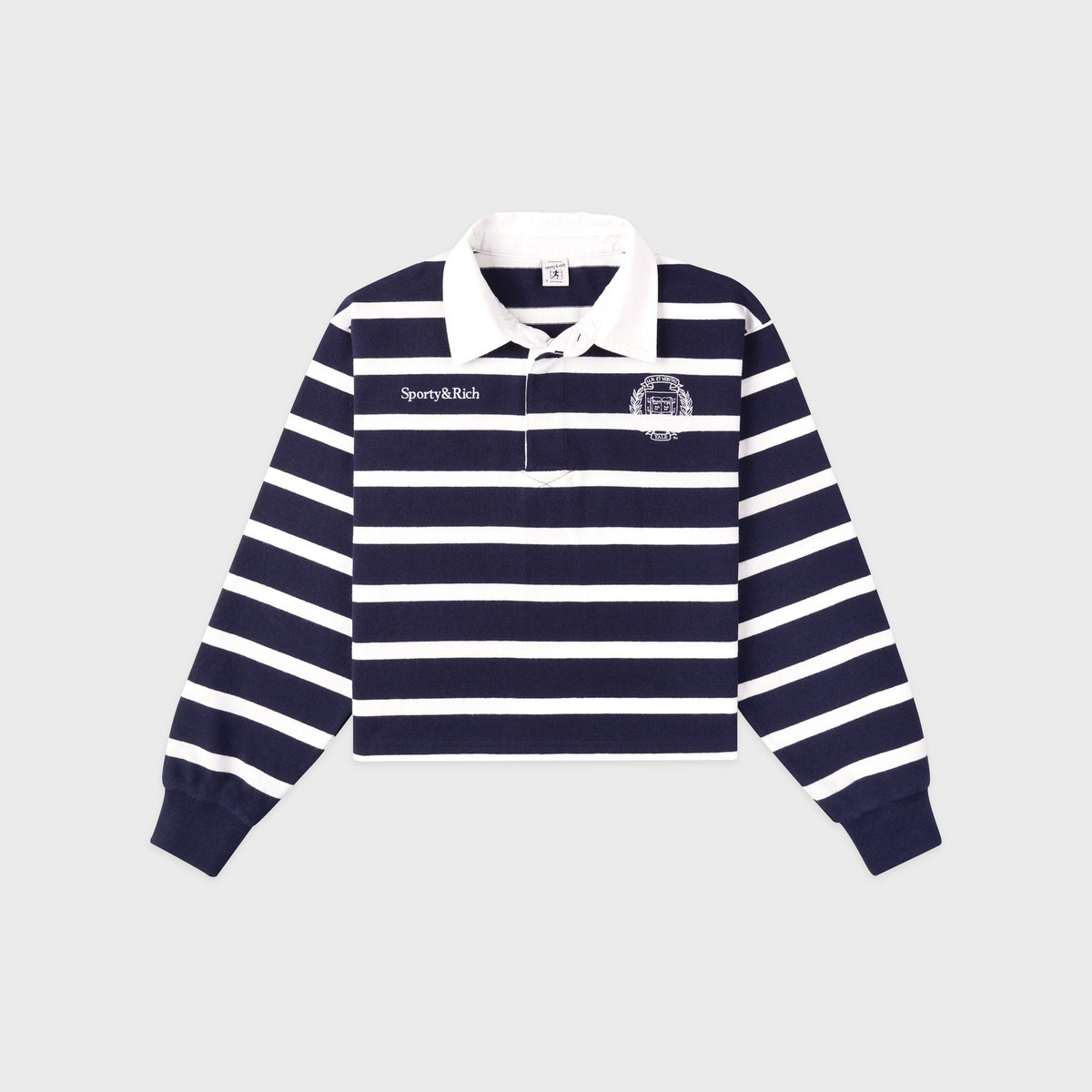 Yale Crest Rugby Polo - Navy/White