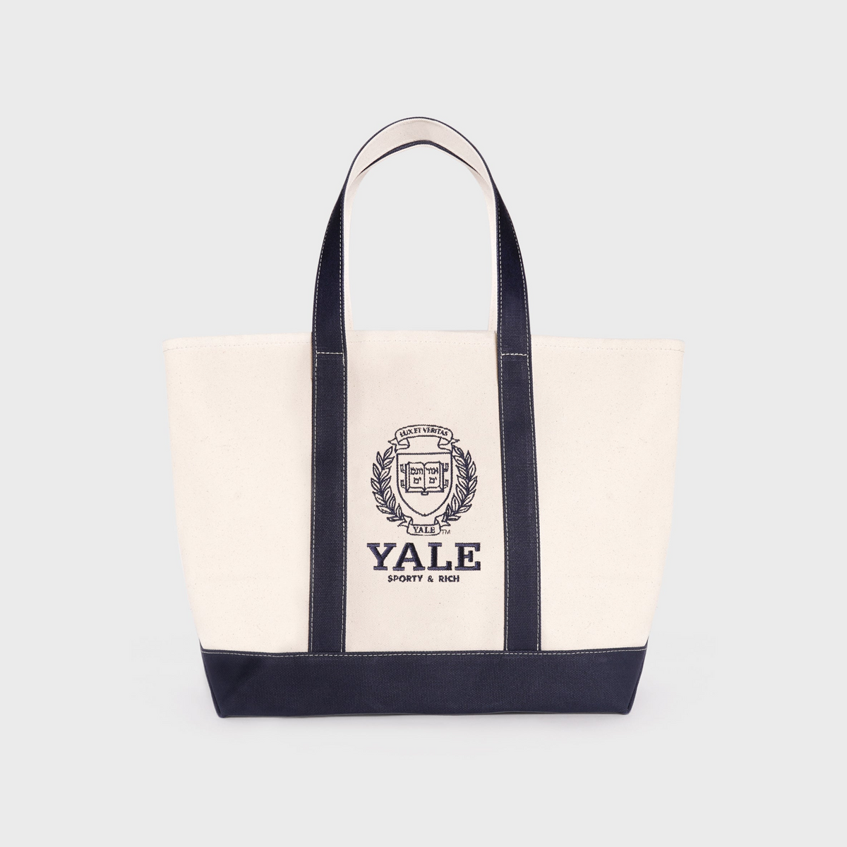 Yale Crest Tote Bag - Natural/Navy