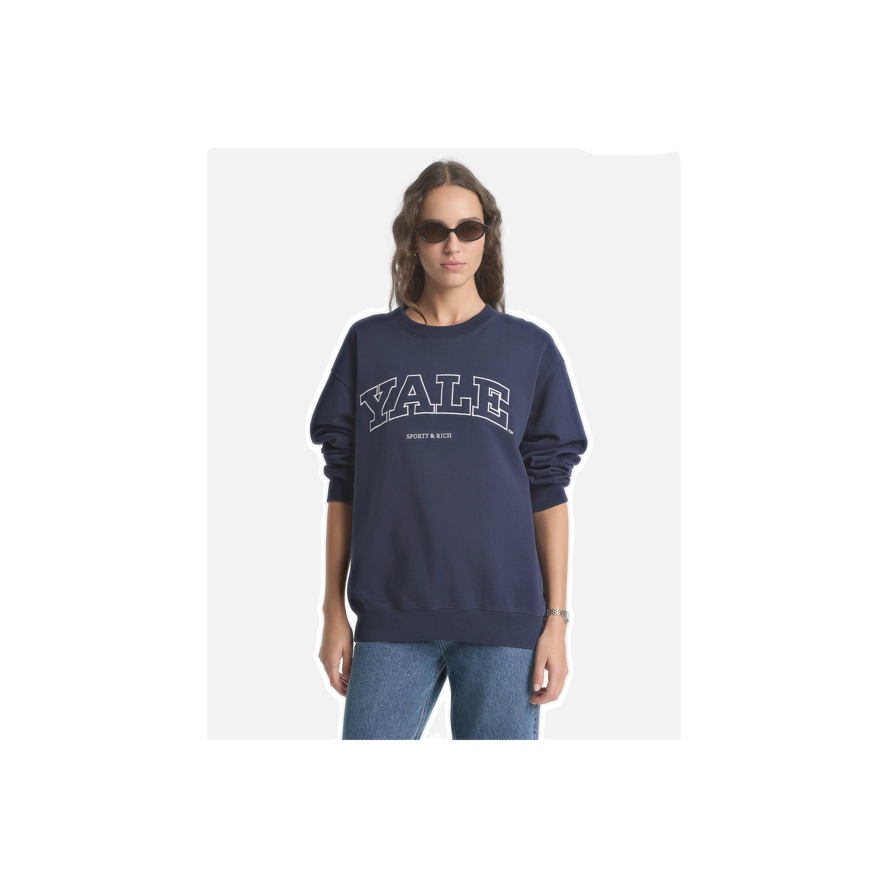 Yale Ivy Crewneck - Navy/White