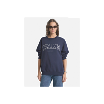 Yale Ivy Crewneck - Navy/White