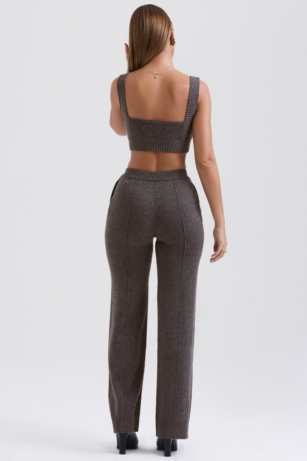 Charcoal cashmere blend trousers