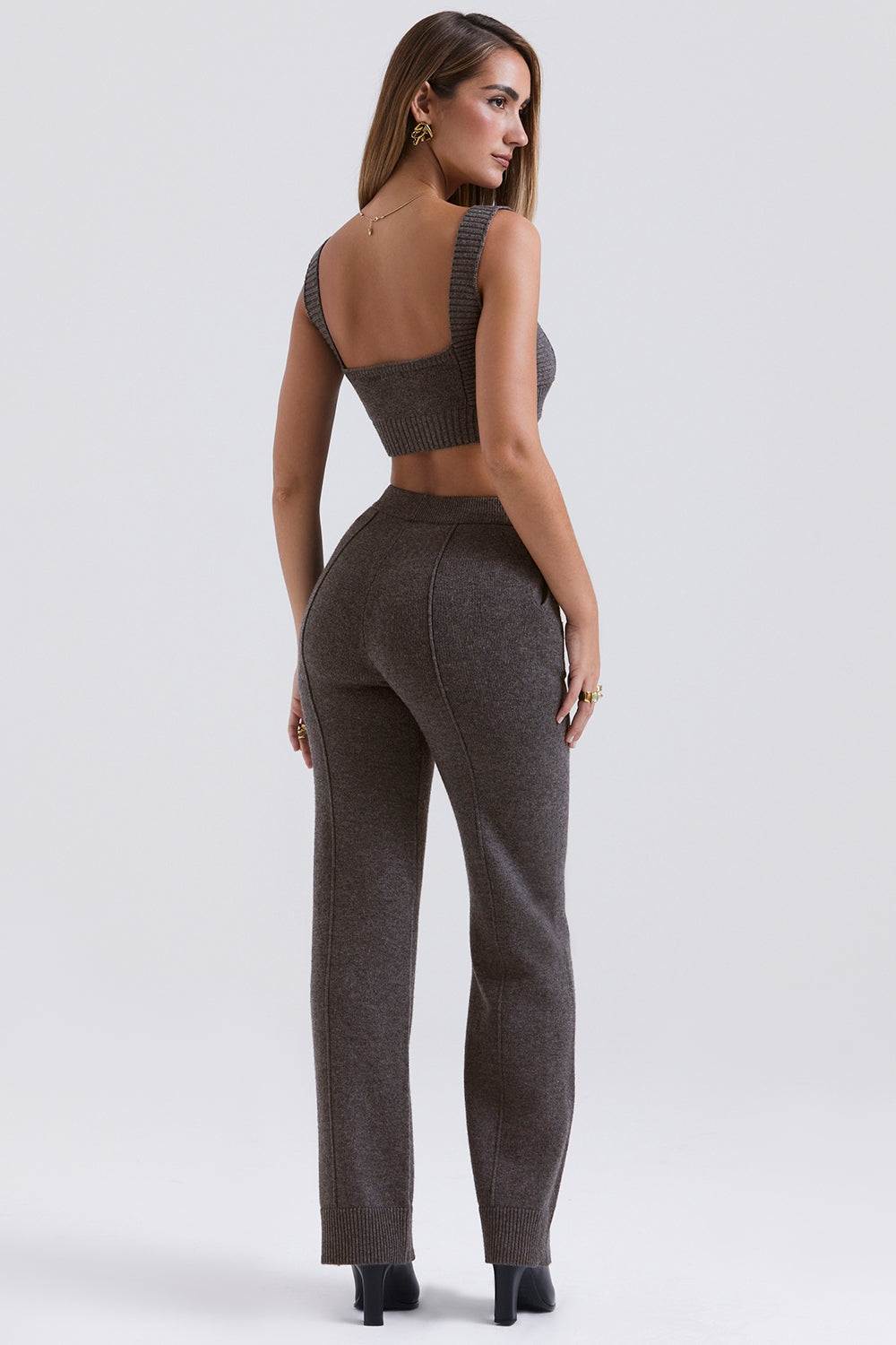 Charcoal cashmere blend trousers
