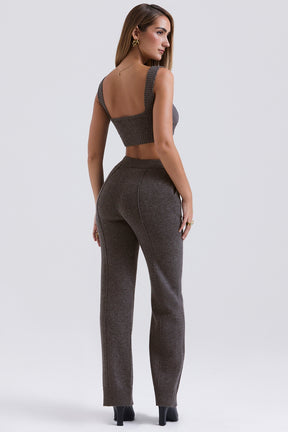 Charcoal cashmere blend trousers