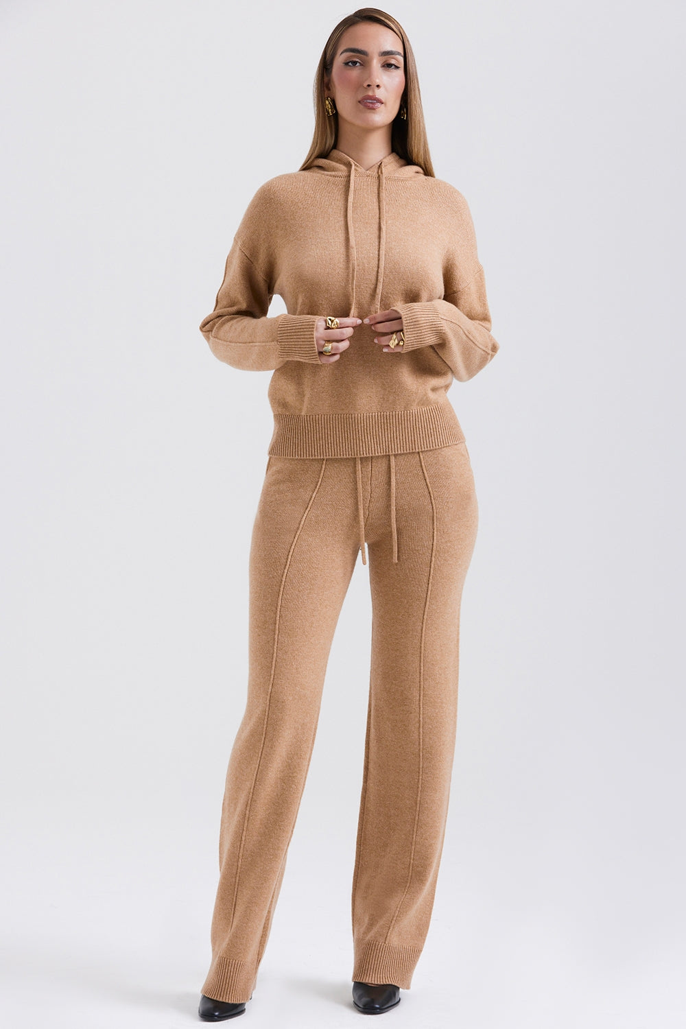 Camel cashmere blend trousers