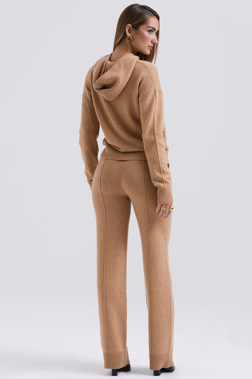 Camel cashmere blend trousers