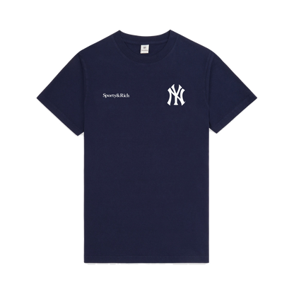 Yankees Curve T-Shirt - Navy/White