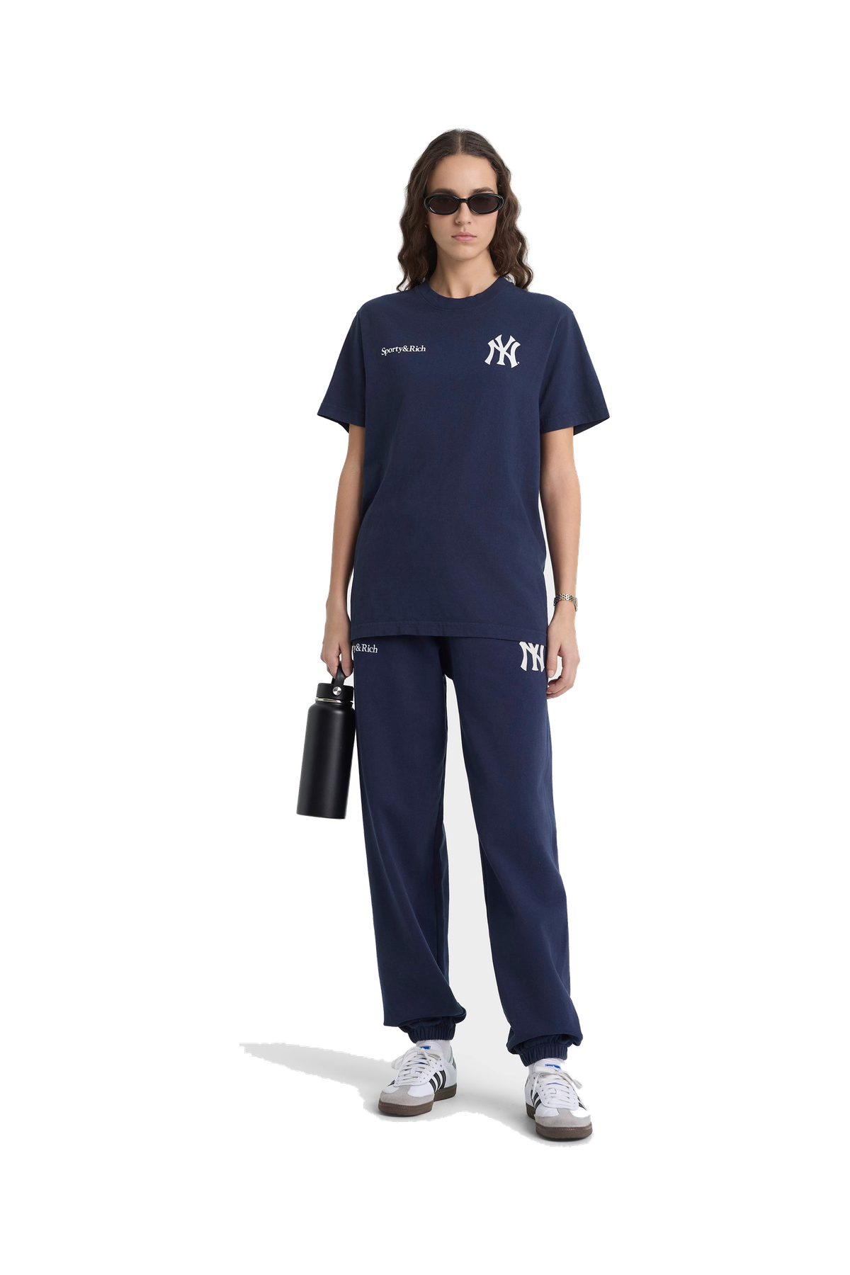 Yankees Curve T-Shirt - Navy/White
