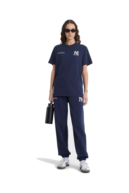 Yankees Curve T-Shirt - Navy/White