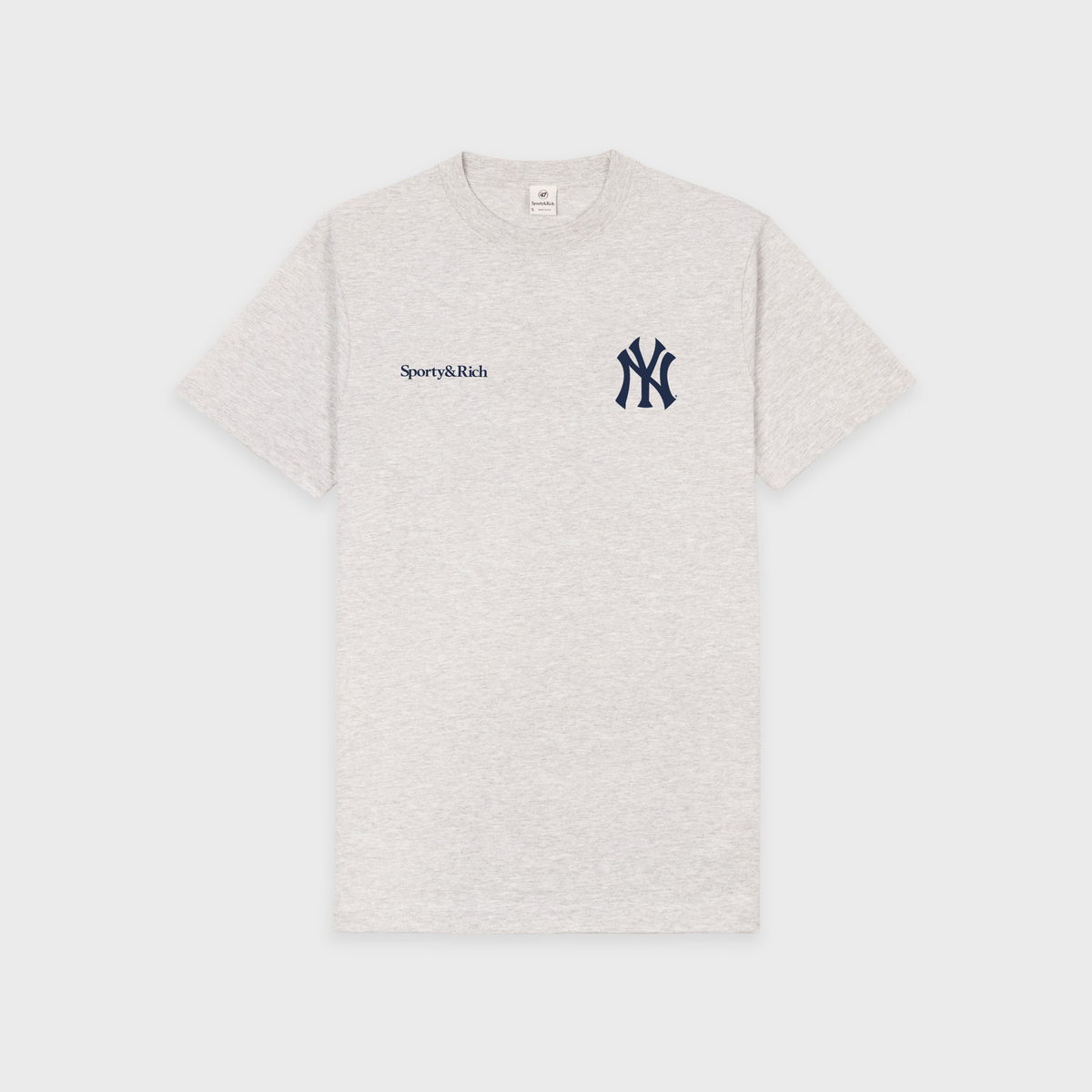 Yankees Curve T-Shirt - Heather Gray/Navy