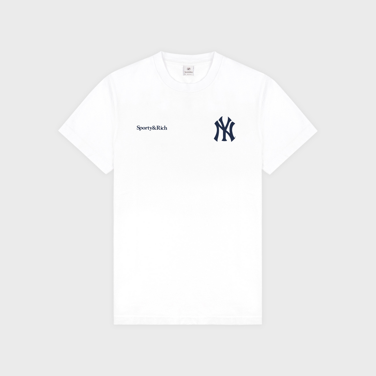Yankees Curve T-Shirt - White/Navy