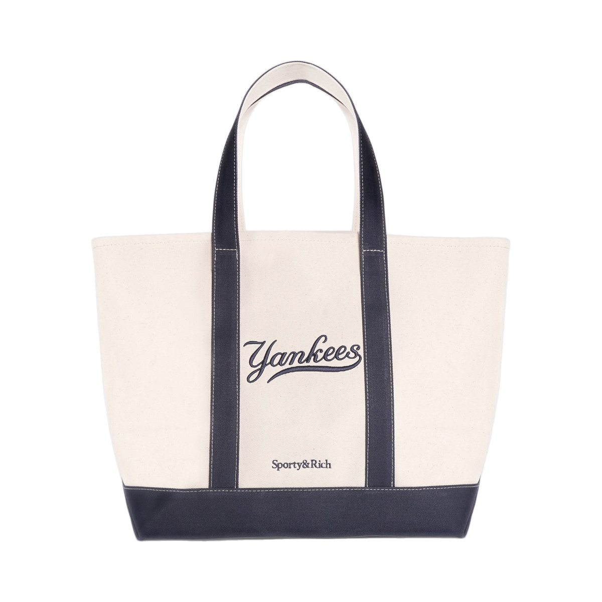 Yankees Curve Tote Bag - Natural/Dark Navy
