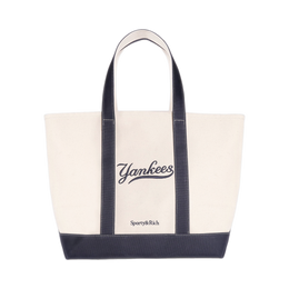Yankees Curve Tote Bag - Natural/Dark Navy