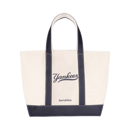 Yankees Curve Tote Bag - Natural/Dark Navy