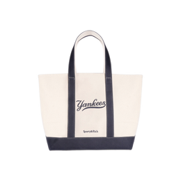 Yankees Curve Tote Bag - Natural/Dark Navy