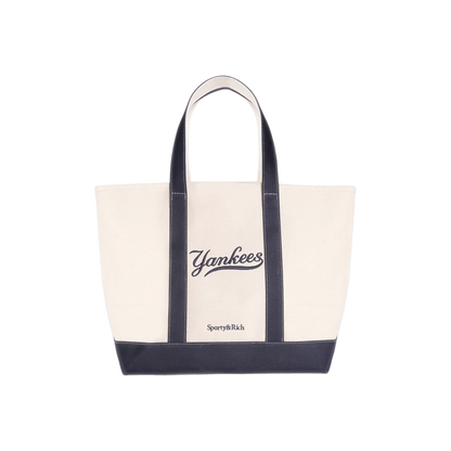 Yankees Curve Tote Bag - Natural/Dark Navy
