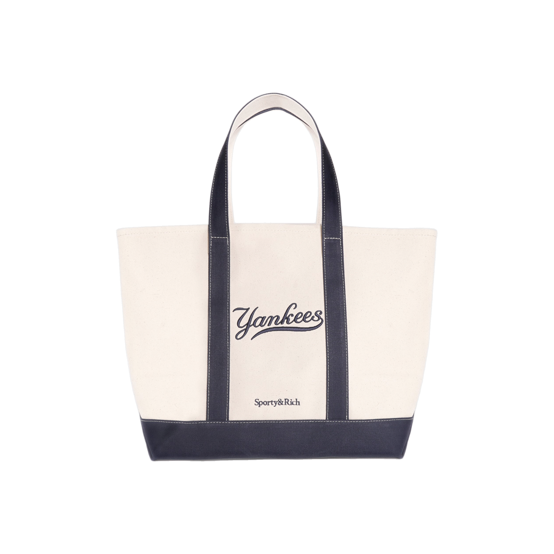 Yankees Curve Tote Bag - Natural/Dark Navy