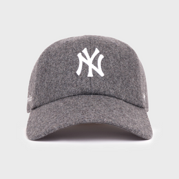 Yankees Serif Wool Hat - Dark Grey/White
