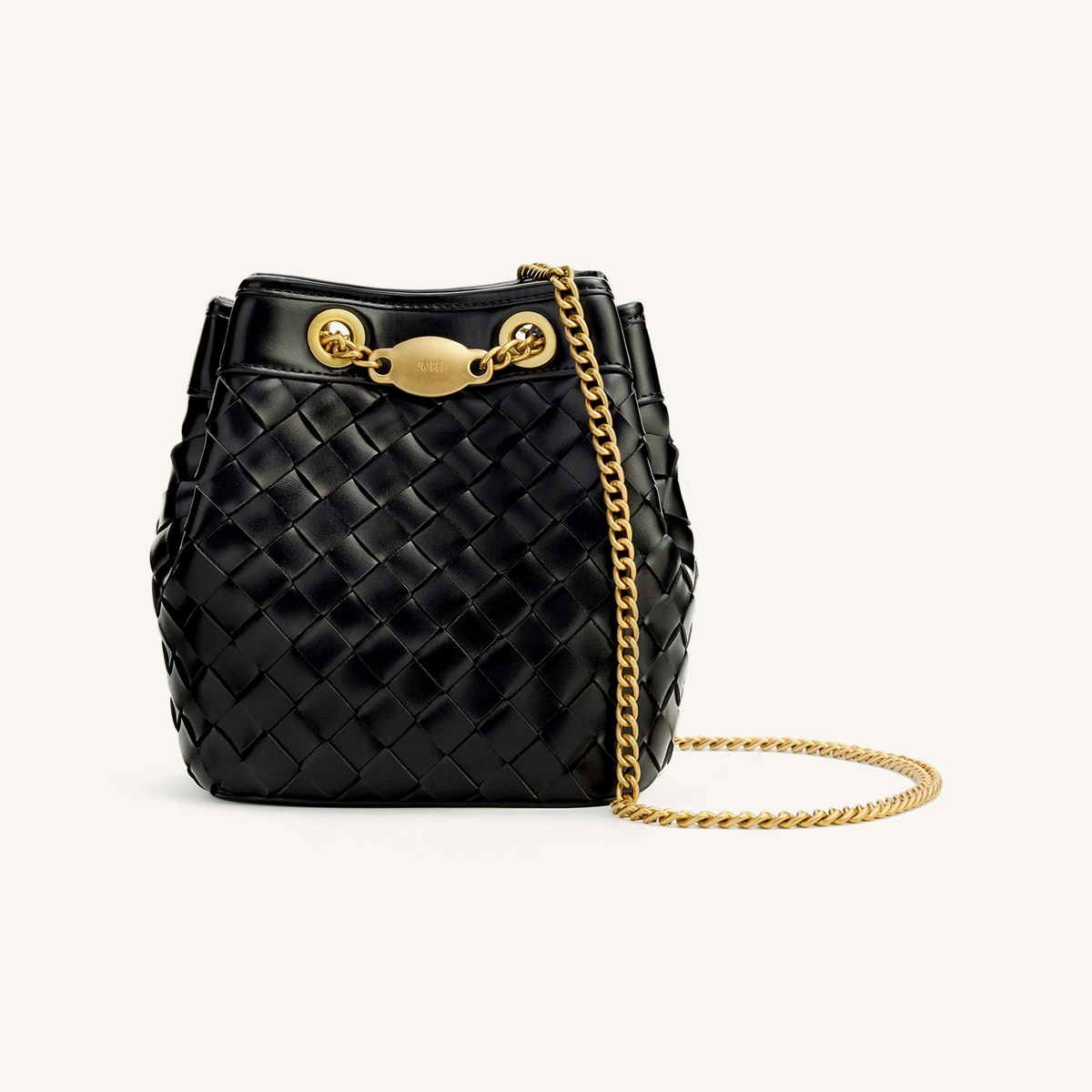 Yara Hand-Woven Bucket Bag - Black