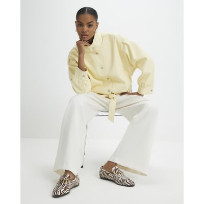Yellow Batwing Low Belt Bomber Jacket
