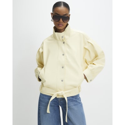 Yellow Batwing Low Belt Bomber Jacket