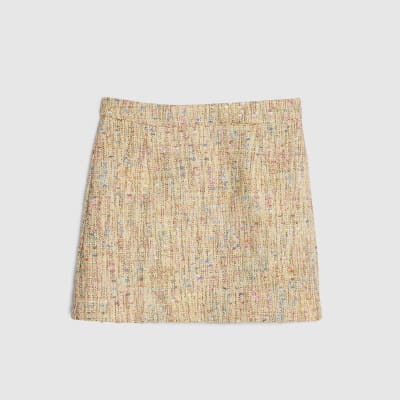 Yellow Boucle Aline Mini Skirt