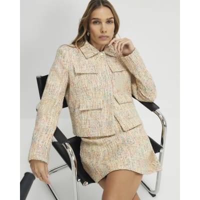 Yellow Boucle Aline Mini Skirt