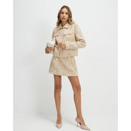 Yellow Boucle Aline Mini Skirt