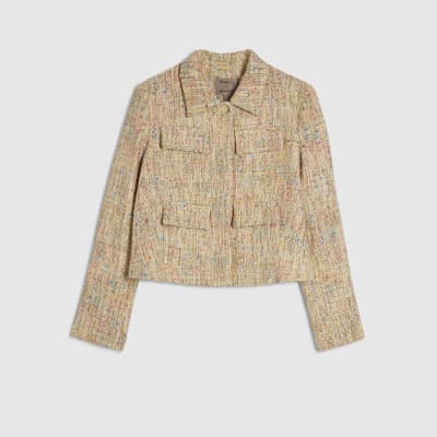 Yellow Boucle Pocket Jacket