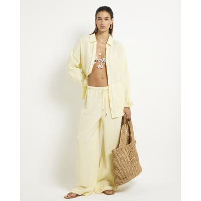 Yellow Drawstring Beach Trousers