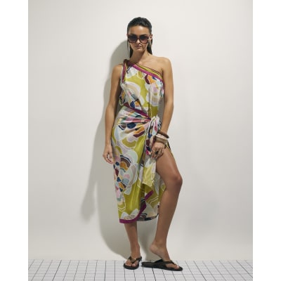 Yellow Floral One Shoulder Top