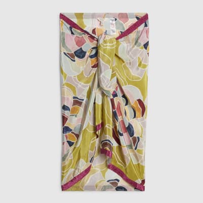 Yellow Floral Print Sarong