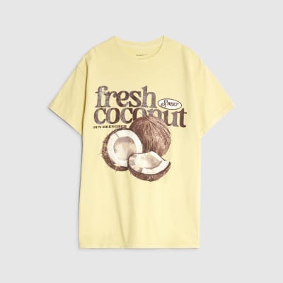 Yellow Short Sleeve Fresh Coconut T-shirt