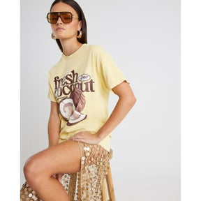 Yellow Short Sleeve Fresh Coconut T-shirt