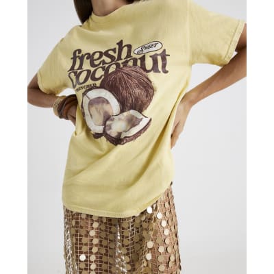 Yellow Short Sleeve Fresh Coconut T-shirt