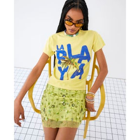 Yellow Short Sleeve La Playa Palm T-shirt