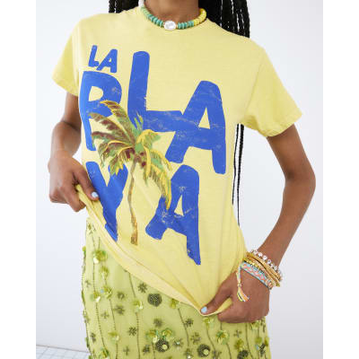 Yellow Short Sleeve La Playa Palm T-shirt