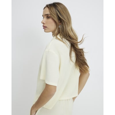 Yellow Short Sleeve Textured Shirt