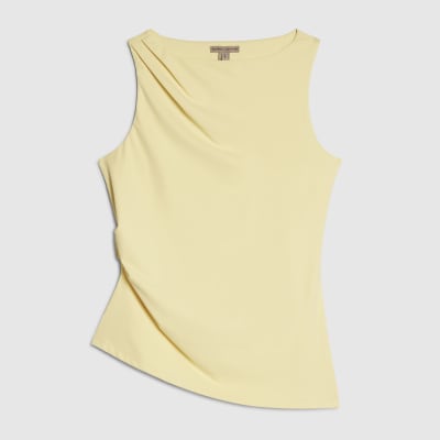 Yellow Sleeveless Slash Neck Top