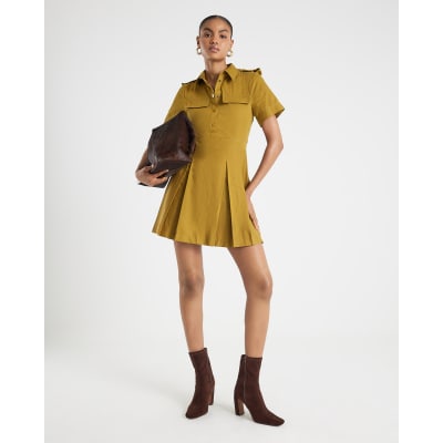 Yellow Utility Mini Dress