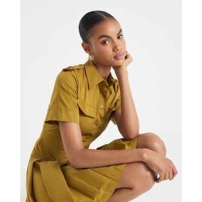 Yellow Utility Mini Dress